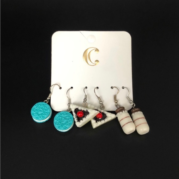 Charming Charlie cookies cake milk yogurt resin 3 pack set earrings jewelry - Picture 2 of 3